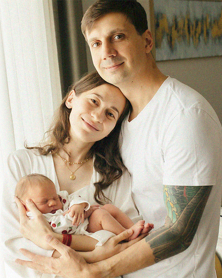 The founder with his wife and daughter Agathia